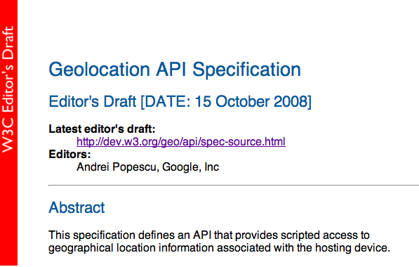 Geolocation Spec Geolocation Spec