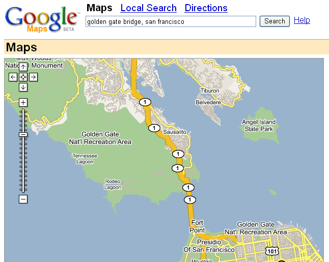 Google Maps 2005 (note no satellite)
