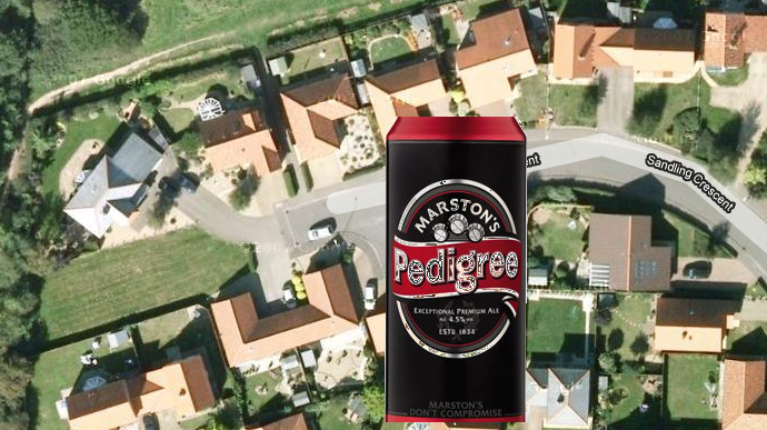 satellite view of a street in Ipswich