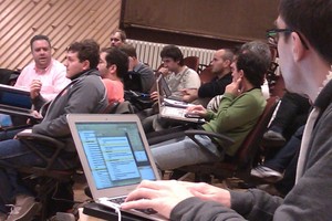 Laurent exchanges with Rob during the workshop