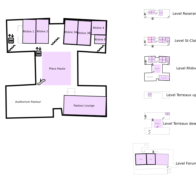 Floor plan with highlight on Rhône 4
