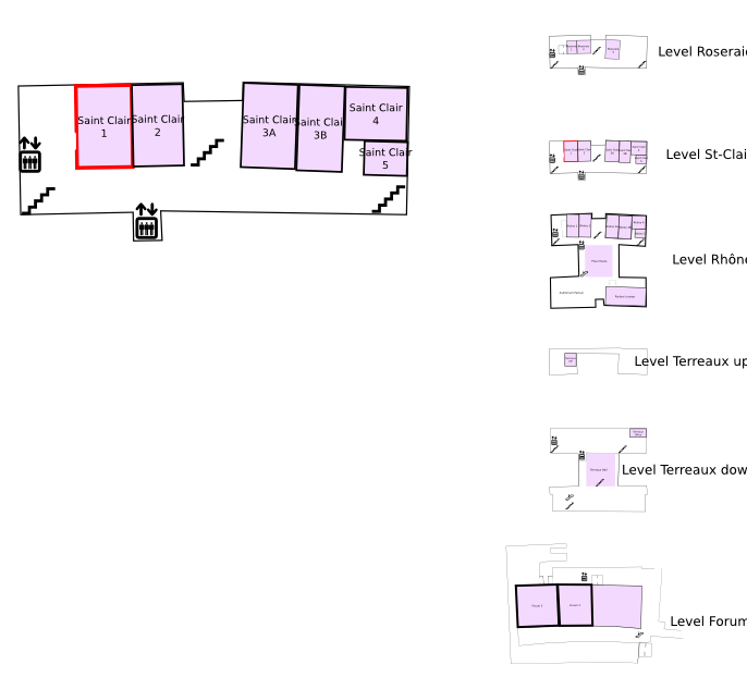 Floor plan with highlight on Saint Clair 2