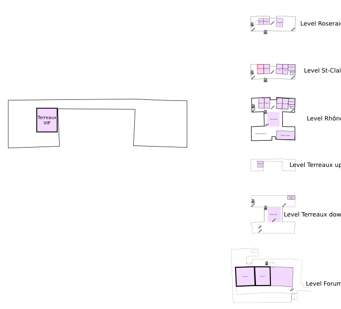 Floor plan with highlight on Salon VIP Press