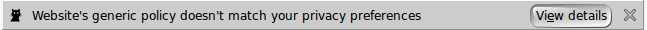 screenshot of mismatch notification
