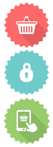 Web Payments icons for basket, padlock, e-commer