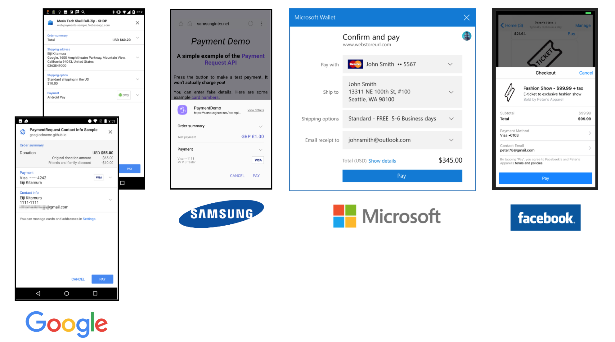 several implementations of the Web Payments specs