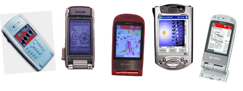 Three SVG Mobile Pictures in a row