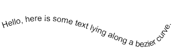text along a bezier curve