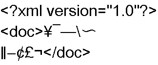 0x5C(YEN SIGN), 0x7E(OVERLINE), 0x815C(FULLWIDTH EM DASH), 0x815F(REVERSE SOLIDUS), 0x8160(WAVE DASH), 0x8161(DOUBLEVERTICAL LINE), 0x817C(MINUS SIGN), 0x8191(CENT SIGN), 0x8192(POUND SIGN), and 0x81CA(NOT SIGN).
