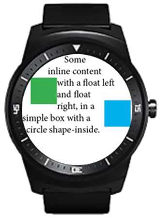 A layout of web contents with shape-inside: display