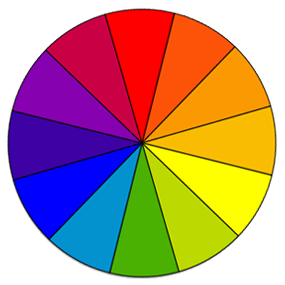 Color wheel with 12 different colors