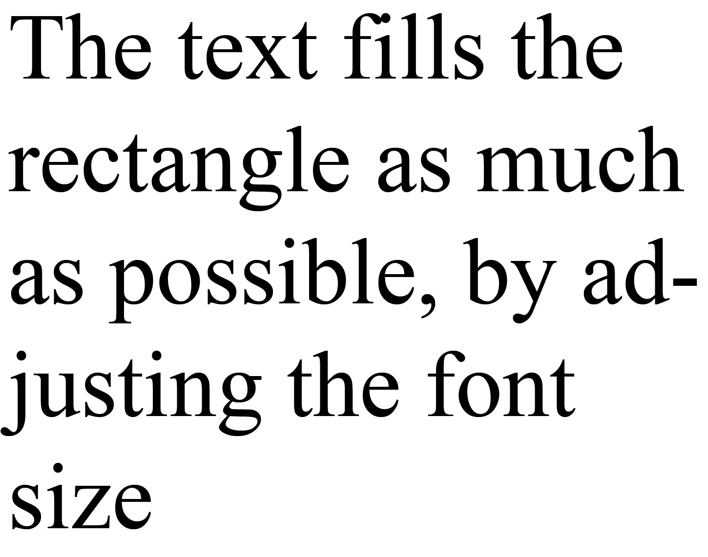 Text made
     to fit a rectangle cause the font-size to be as big as possible
     such that all the text just fits the rectangle